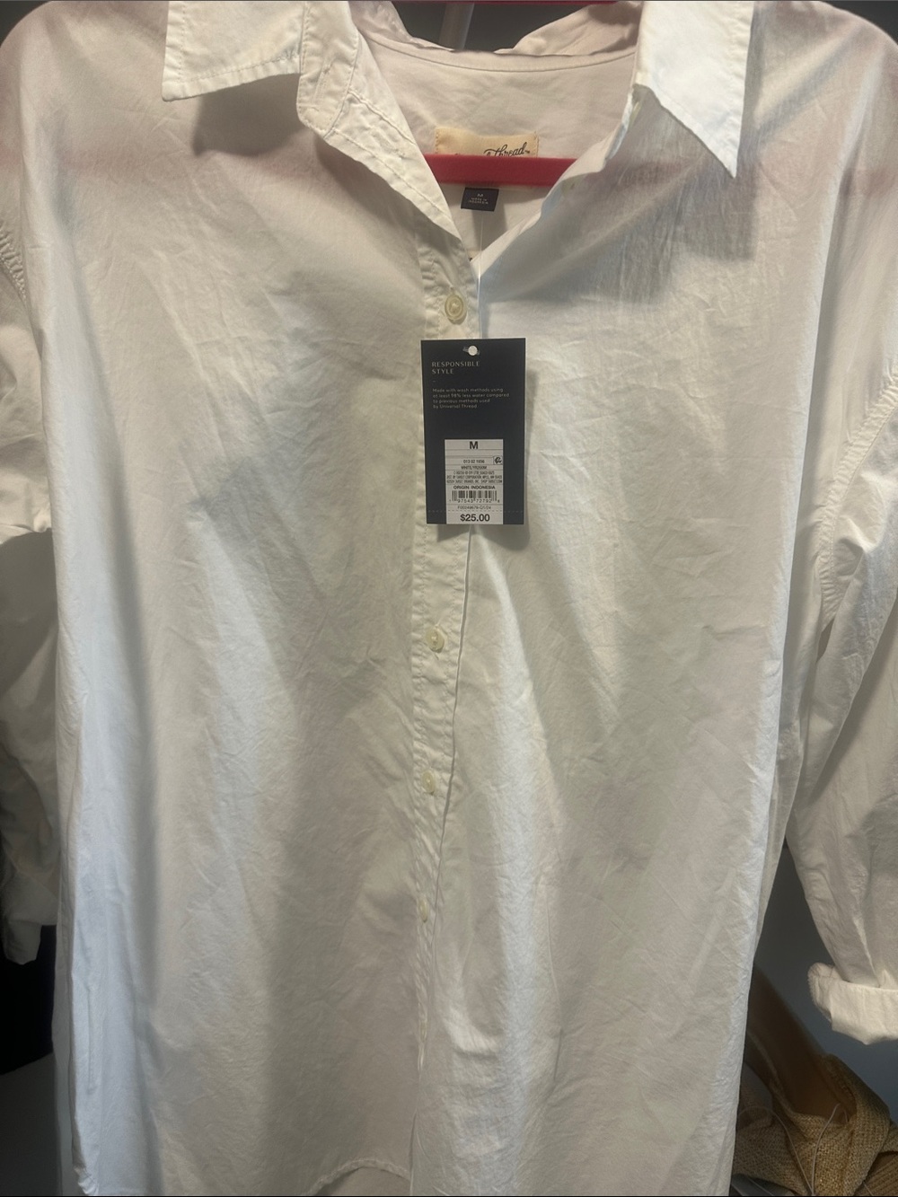 Universal Thread Men's White Casual Button-Down Shirt